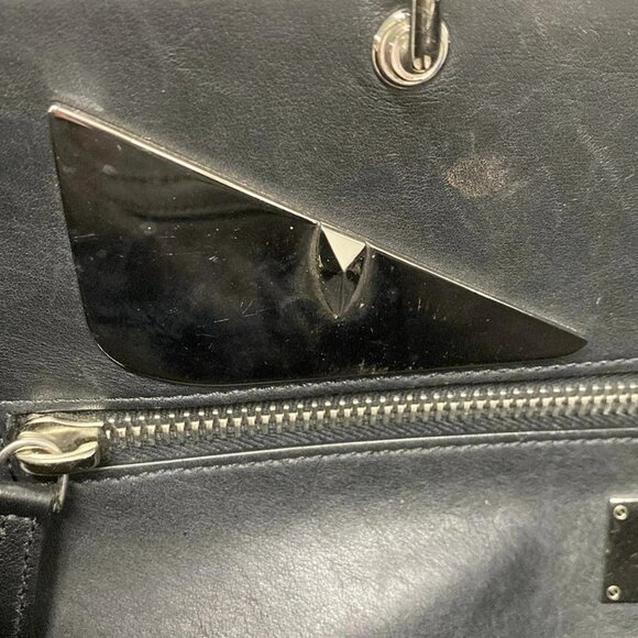 Auth FENDI Medium peekaboo iconic,Monster 7VA388 Black Leather - Business Bag - Picture 15 of 16